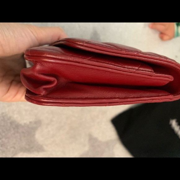 Chanel Classic Wallet on Chain Red Lambskin SHW - Picture 7 of 16